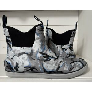 HUK Rogue Wave Mens Size 14 Fishing Deck Boots Camo Volcanic Ash H8021034-013